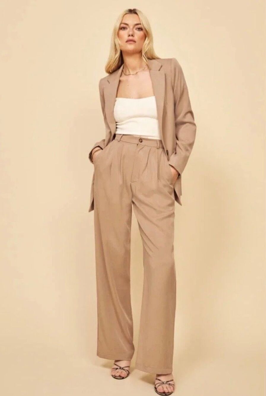 Reformation Major Camel Blazer Size S